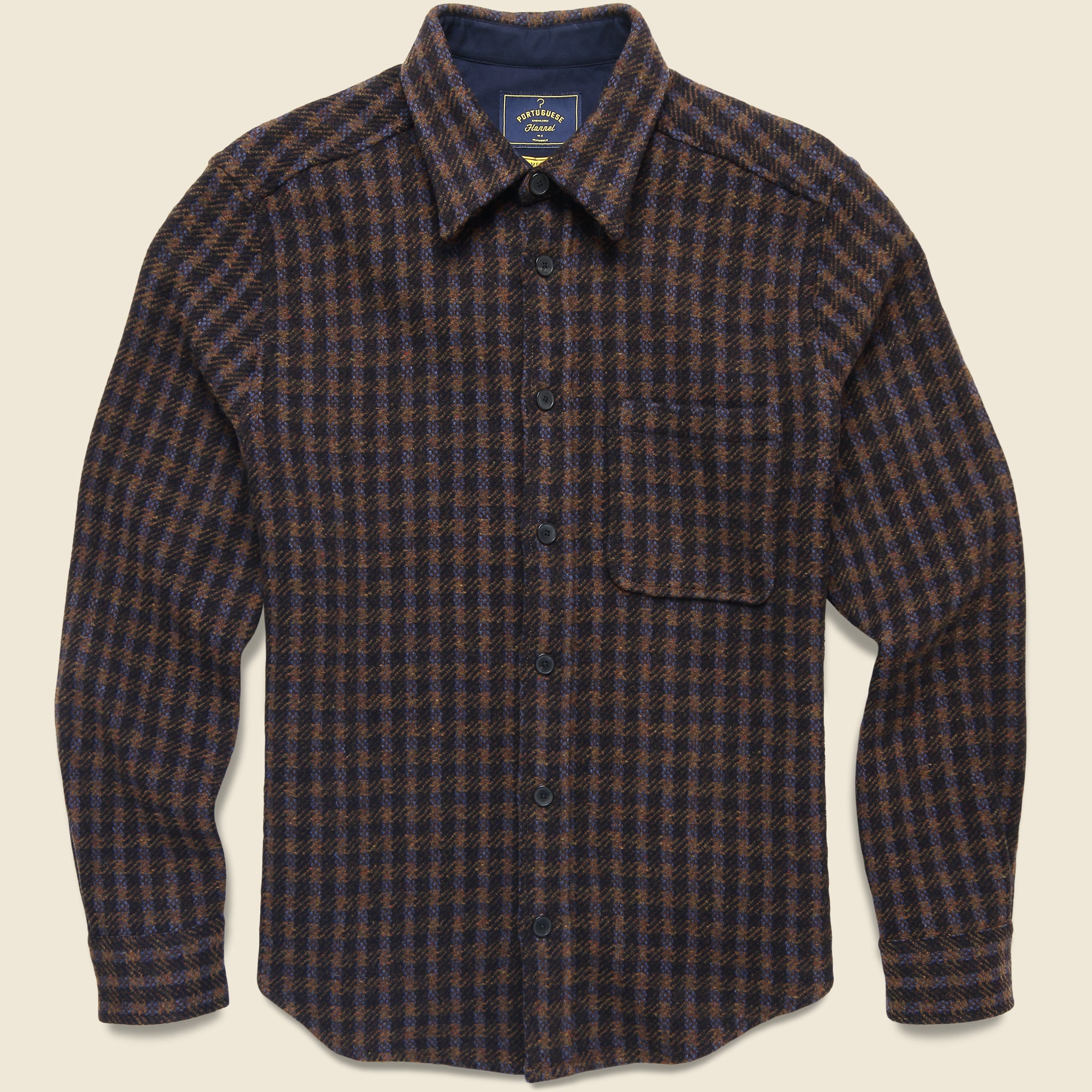 Merino Tweed Overshirt - Navy