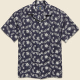 Folklore Camp Shirt - Navy - Portuguese Flannel - STAG Provisions - Tops - S/S Woven - Floral