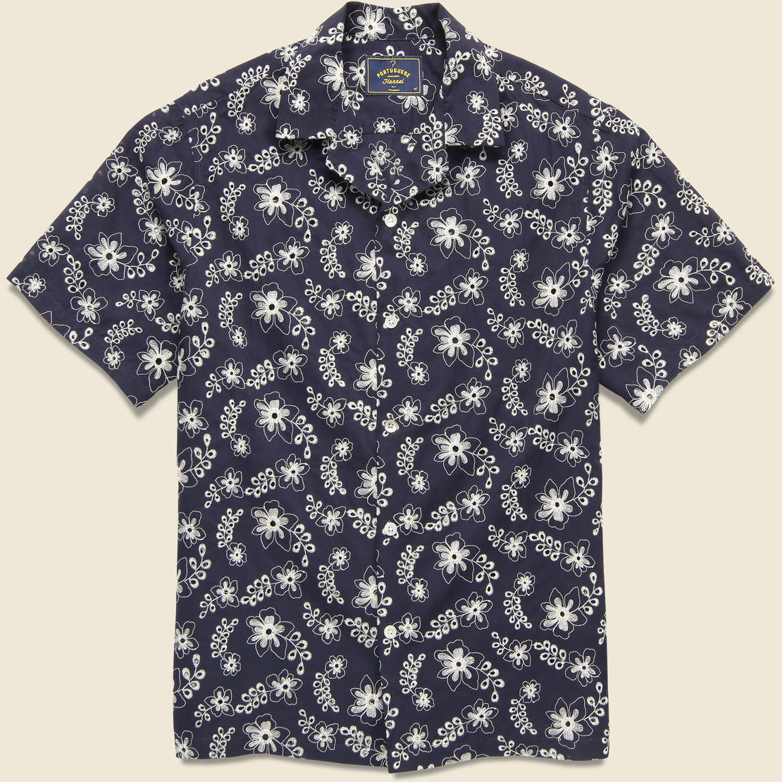 Portuguese Flannel Folklore Camp Shirt - Navy