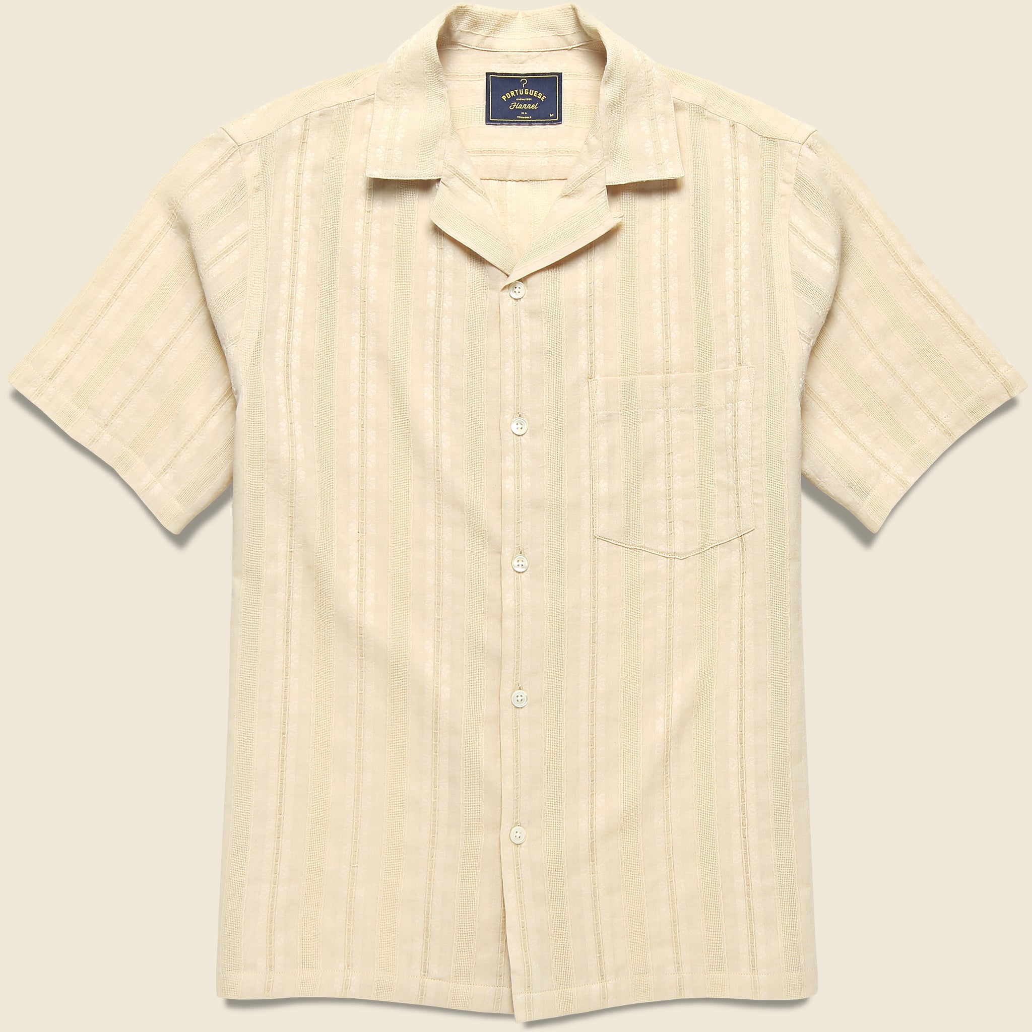 
                          Portuguese Flannel Almada Camp Shirt - Ecru
                        