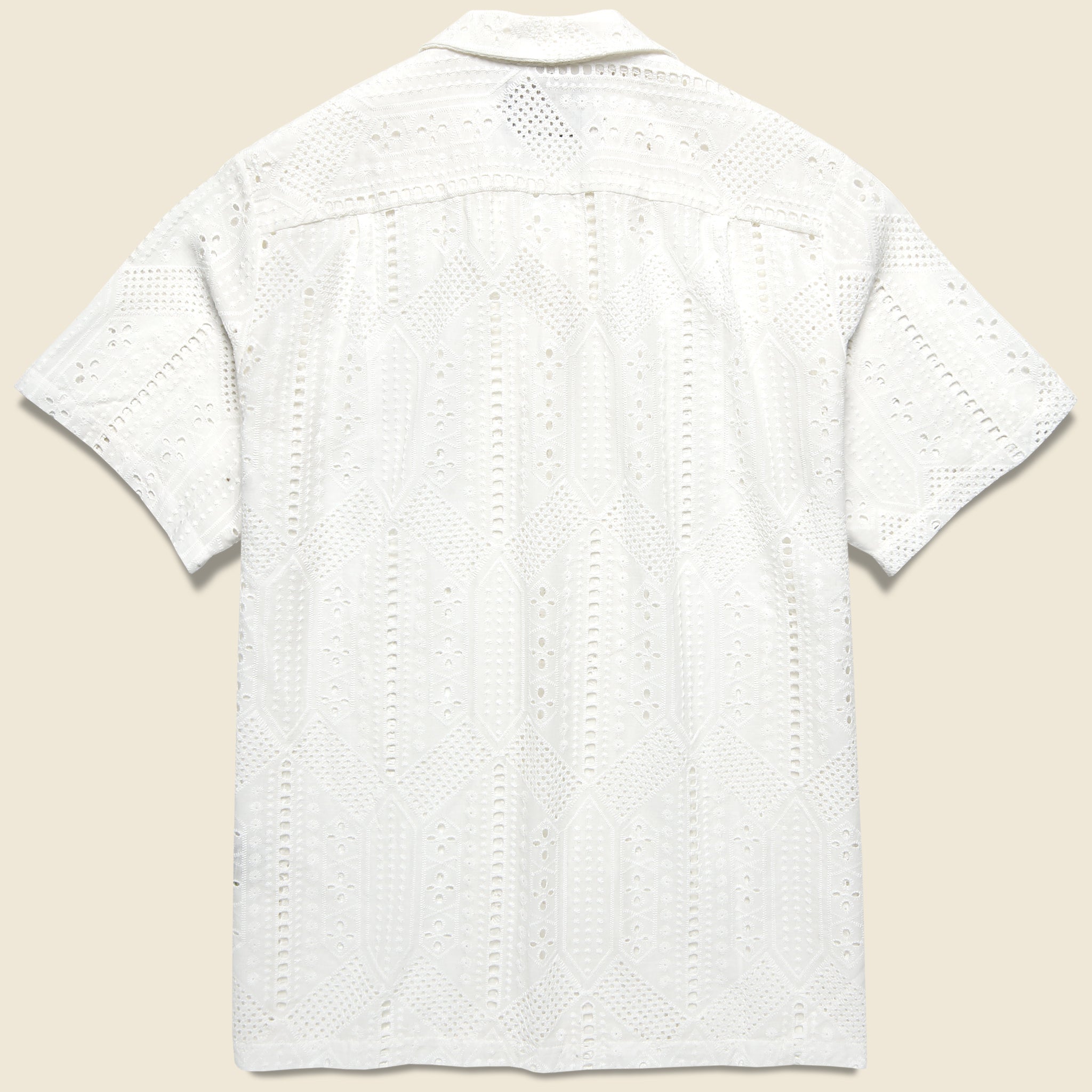 
                          Eyelet Camp Shirt - White - Portuguese Flannel - STAG Provisions - Tops - S/S Woven - Other Pattern
                        