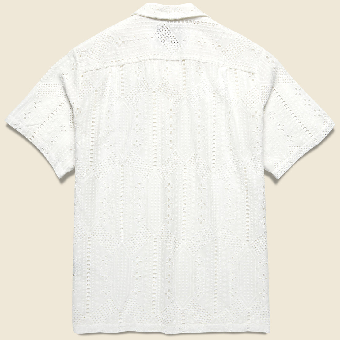 Eyelet Camp Shirt - White - Portuguese Flannel - STAG Provisions - Tops - S/S Woven - Other Pattern