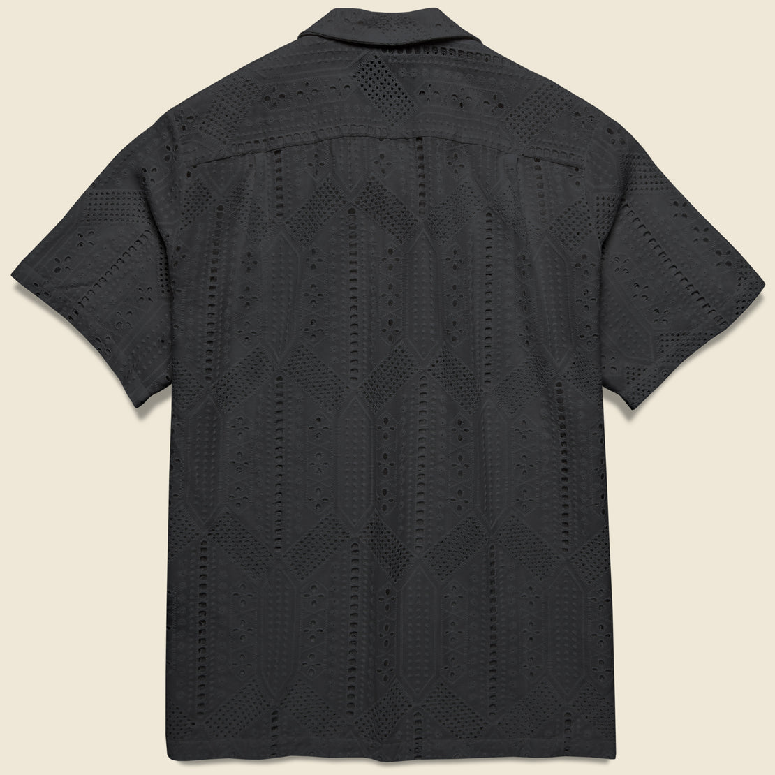 Eyelet Camp Shirt - Black - Portuguese Flannel - STAG Provisions - Tops - S/S Woven - Other Pattern