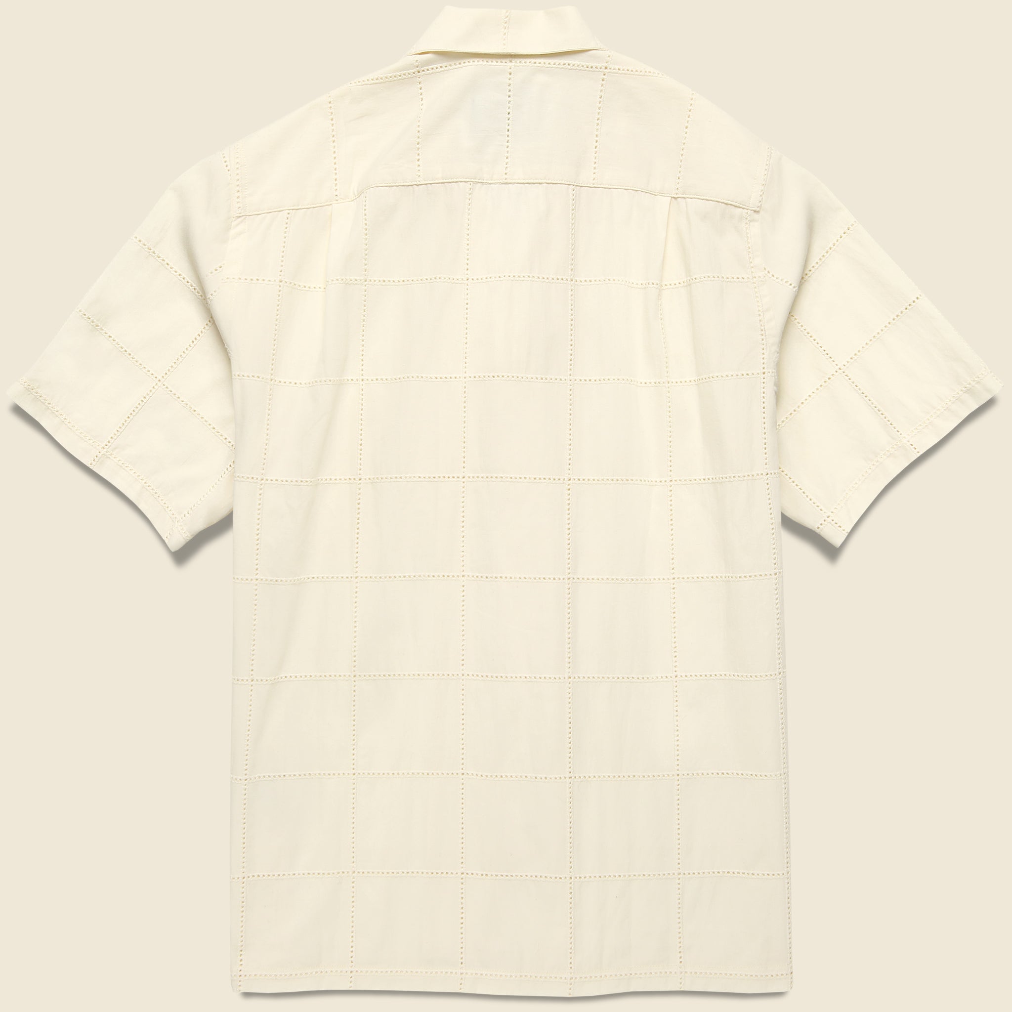 
                          Grid Camp Shirt - Ecru - Portuguese Flannel - STAG Provisions - Tops - S/S Woven - Other Pattern
                        