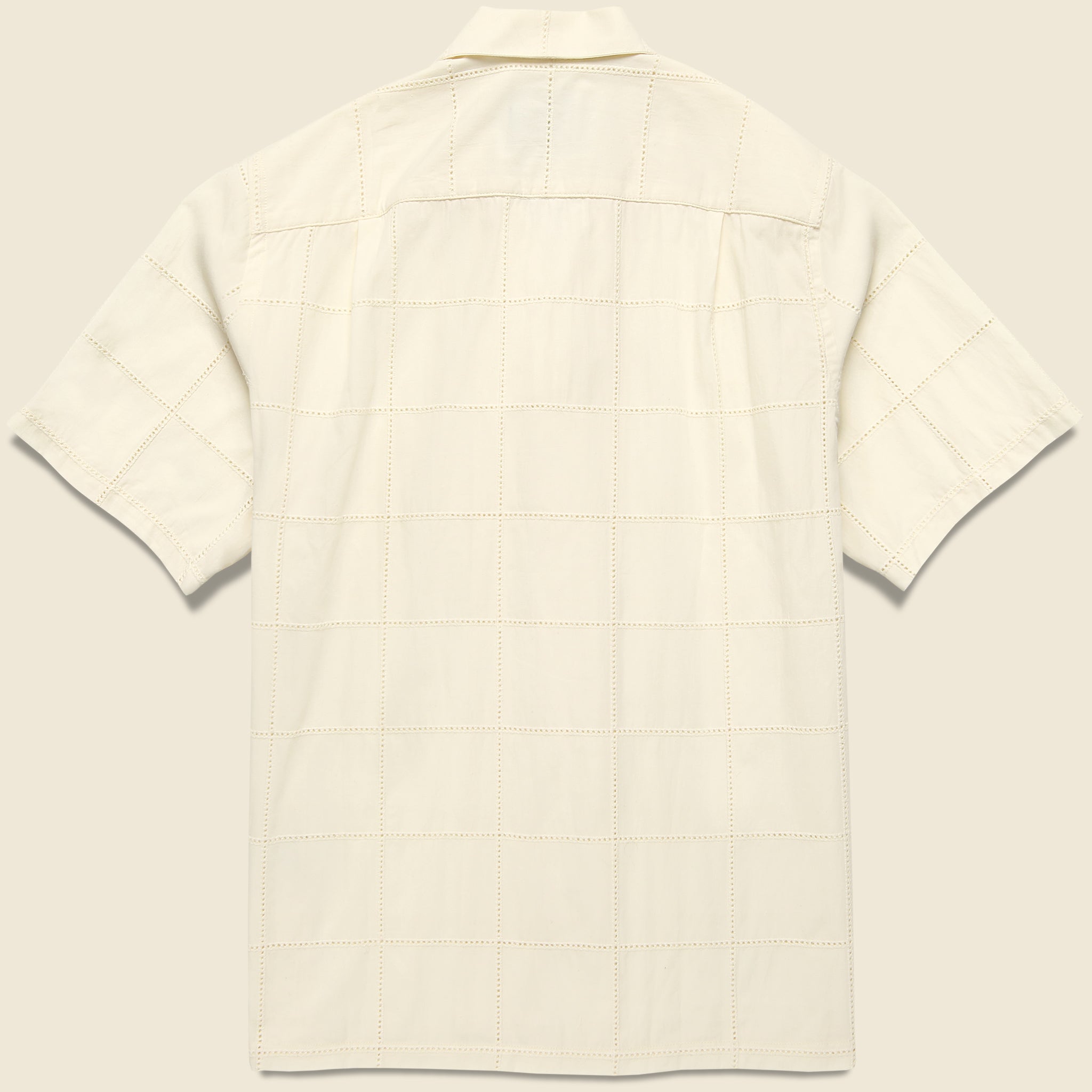 Grid Camp Shirt - Ecru - Portuguese Flannel - STAG Provisions - Tops - S/S Woven - Other Pattern