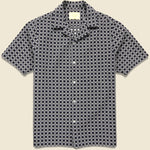 Tile Camp Shirt - Navy - Portuguese Flannel - STAG Provisions - Tops - S/S Woven - Other Pattern