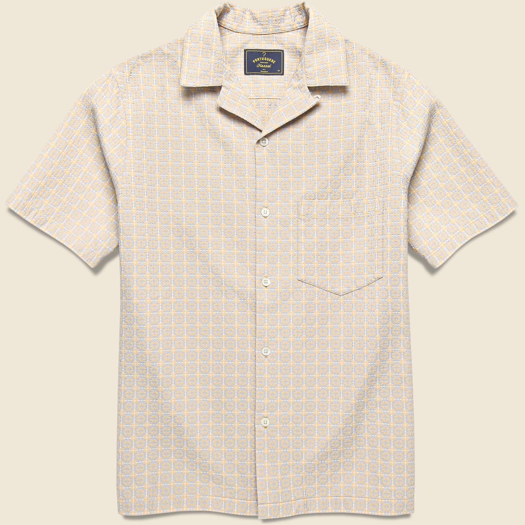 
                          Portuguese Flannel Tile Camp Shirt - Beige
                        