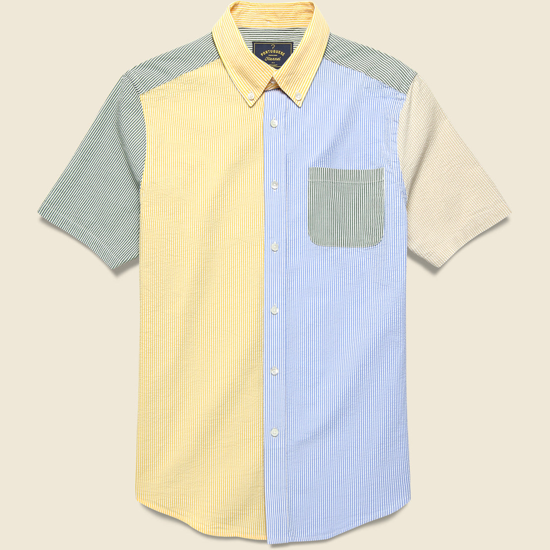 Portuguese Flannel Atlantico Seersucker Shirt - Patchwork