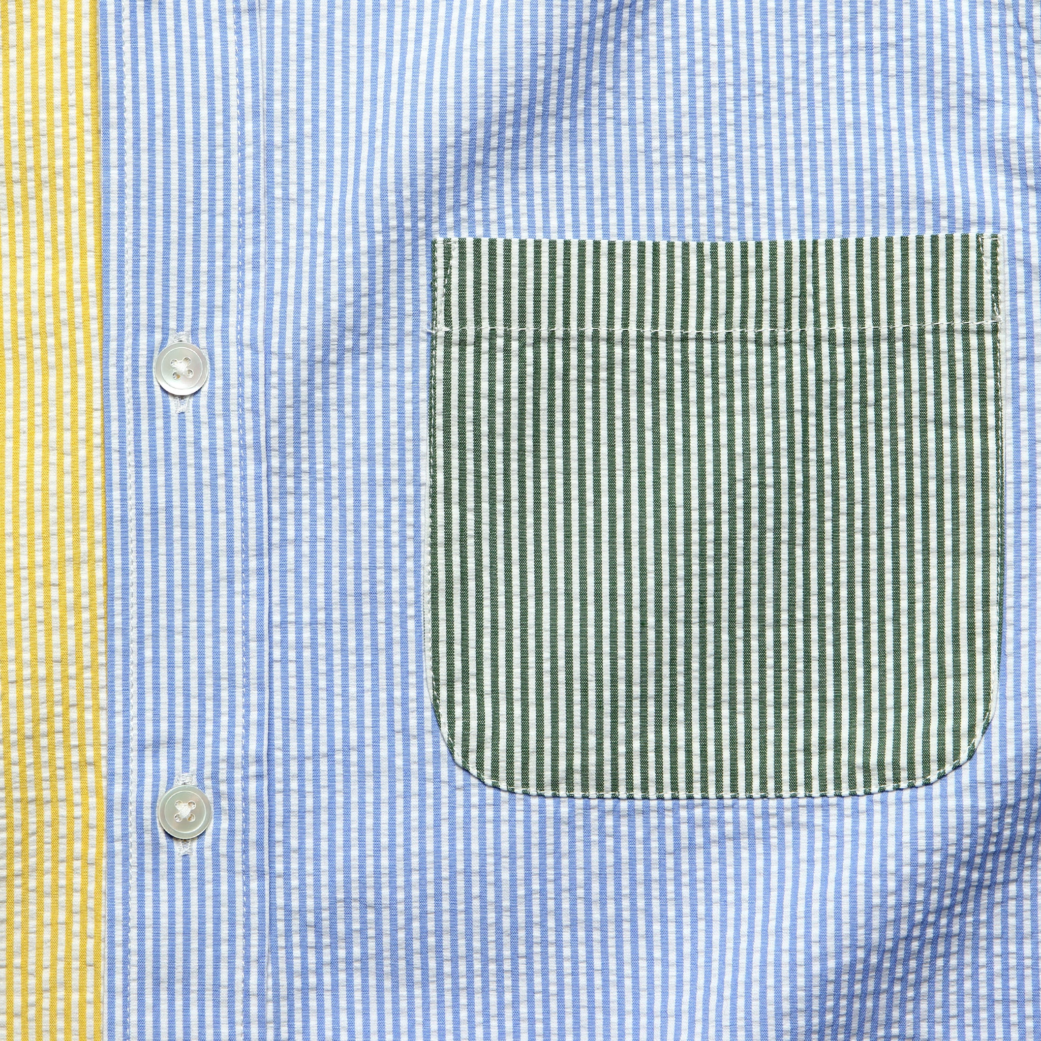 Atlantico Seersucker Shirt - Patchwork - Portuguese Flannel - STAG Provisions - Tops - S/S Woven - Seersucker