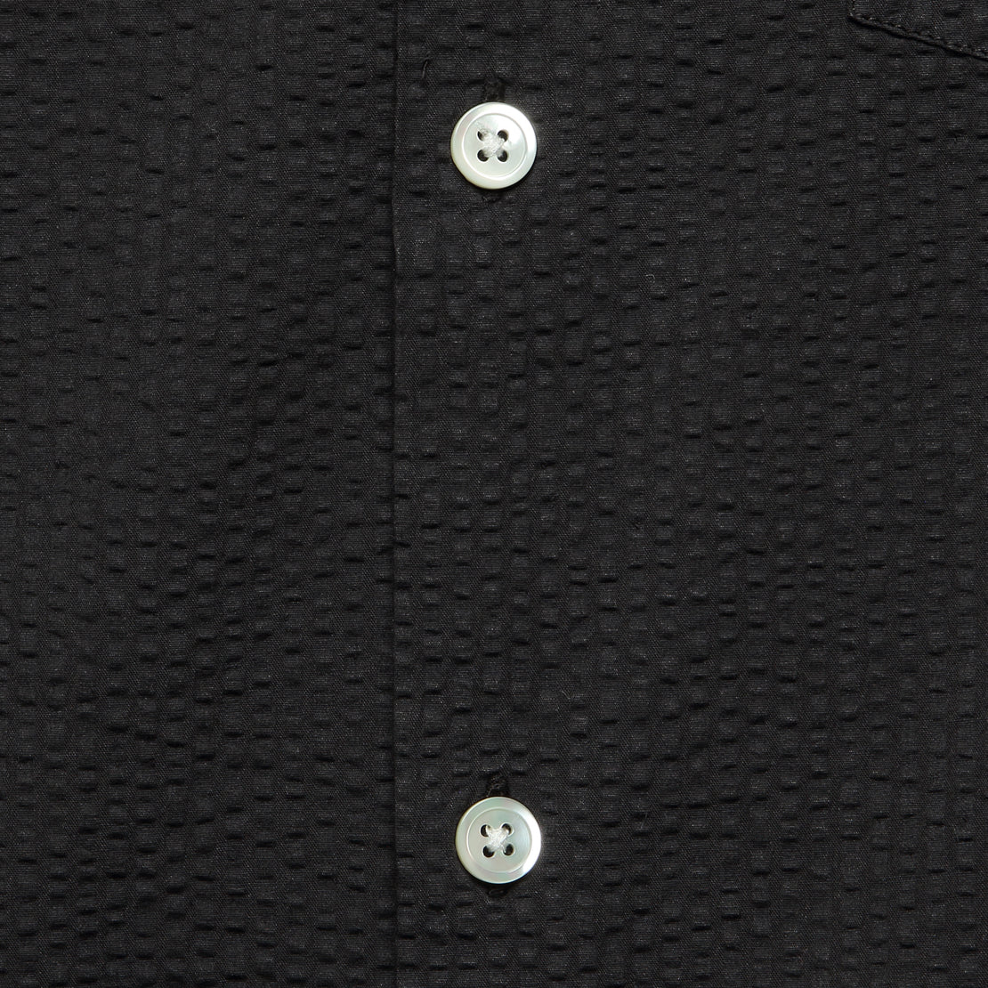 Seersucker Camp Shirt - Black - Portuguese Flannel - STAG Provisions - Tops - S/S Woven - Seersucker