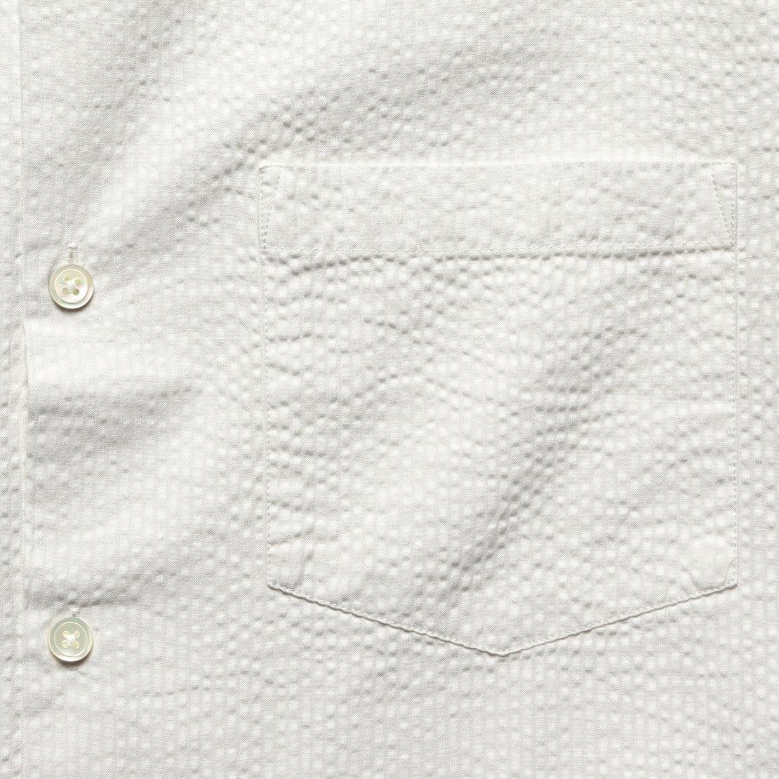 Seersucker Camp Shirt - White - Portuguese Flannel - STAG Provisions - Tops - S/S Woven - Seersucker
