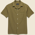 Seersucker Camp Shirt - Olive - Portuguese Flannel - STAG Provisions - Tops - S/S Woven - Seersucker