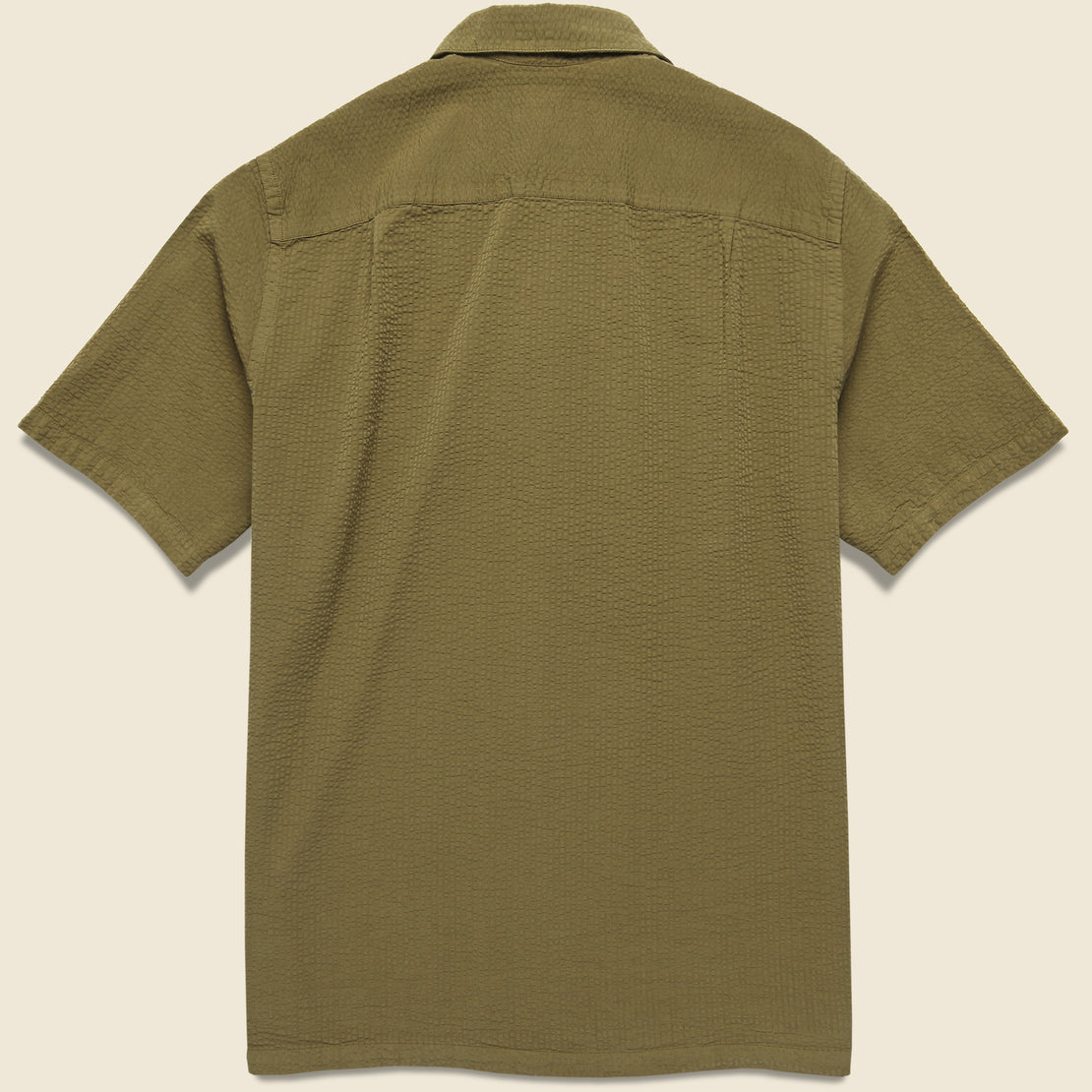 Seersucker Camp Shirt - Olive - Portuguese Flannel - STAG Provisions - Tops - S/S Woven - Seersucker