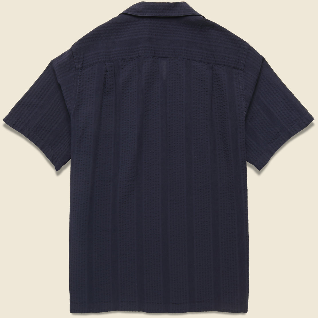 Praia Camp Shirt - Navy - Portuguese Flannel - STAG Provisions - Tops - S/S Woven - Seersucker