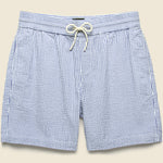 6" Seersucker Shorts - Blue Stripe - Portuguese Flannel - STAG Provisions - Shorts - Lounge