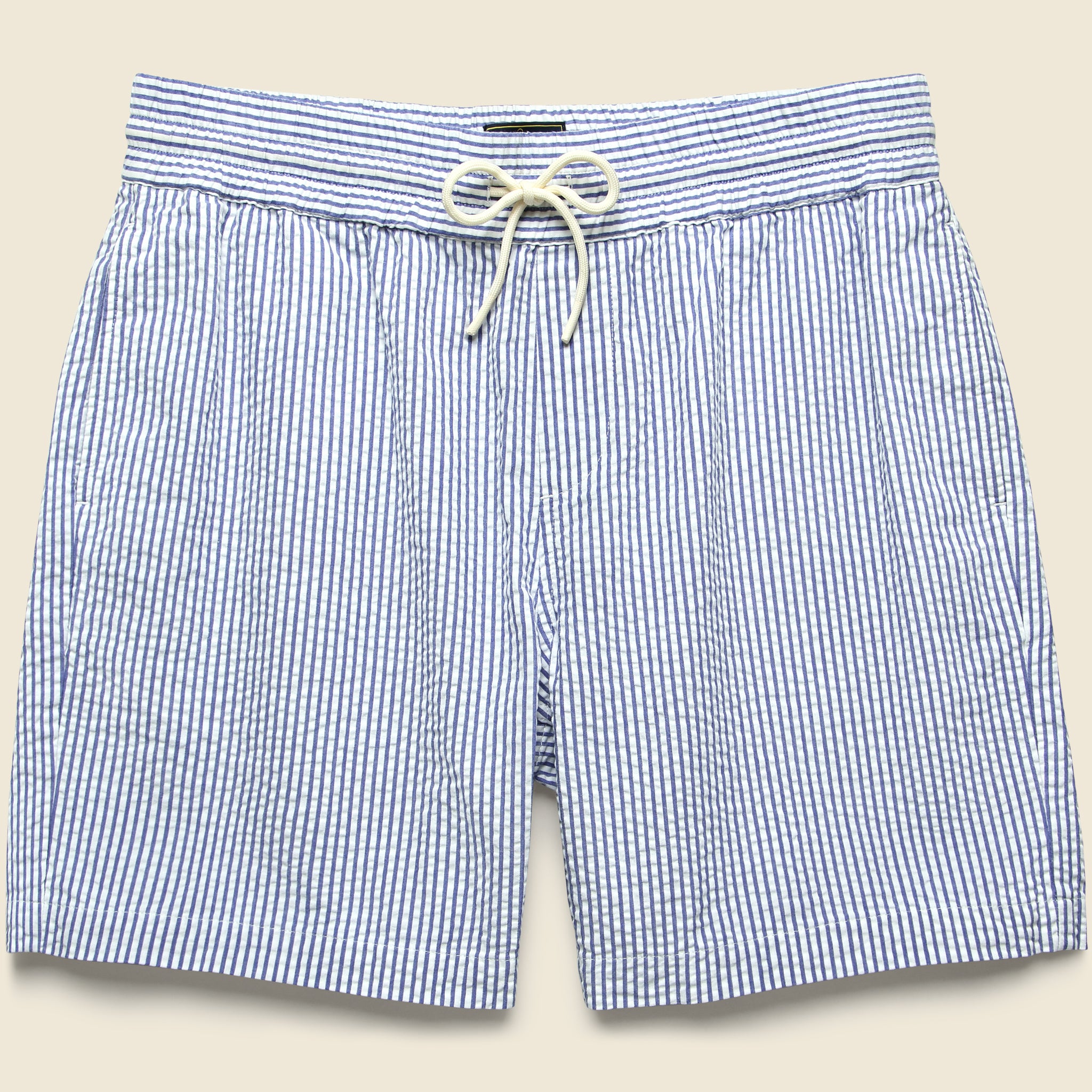 Seersucker Shorts - Blue Stripe - Portuguese Flannel - STAG Provisions - Shorts - Lounge