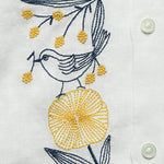 Bird Embroidery Camp Shirt - White - Portuguese Flannel - STAG Provisions - Tops - S/S Woven - Floral