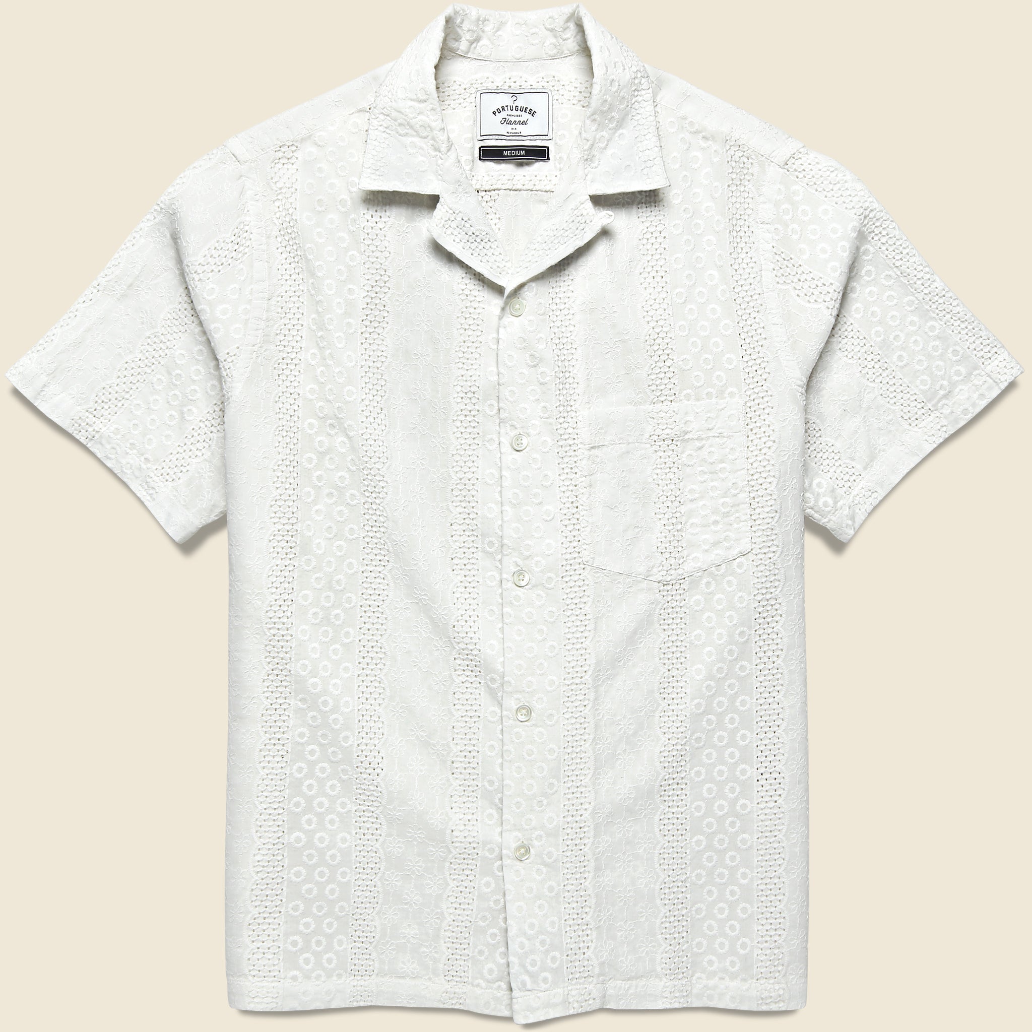 Santos Camp Shirt - White - Portuguese Flannel - STAG Provisions - Tops - S/S Woven - Other Pattern