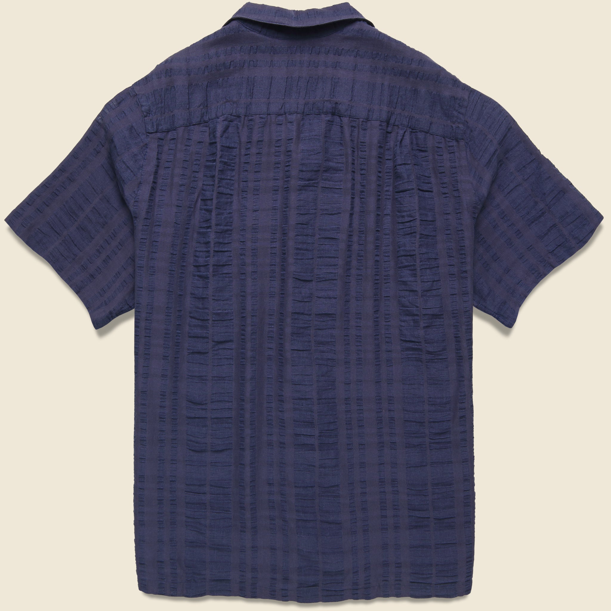 
                          Crupão Camp Shirt - Navy - Portuguese Flannel - STAG Provisions - Tops - S/S Woven - Seersucker
                        