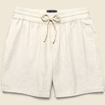 6" Seersucker Shorts - Sand Stripe - Portuguese Flannel - STAG Provisions - Shorts - Lounge