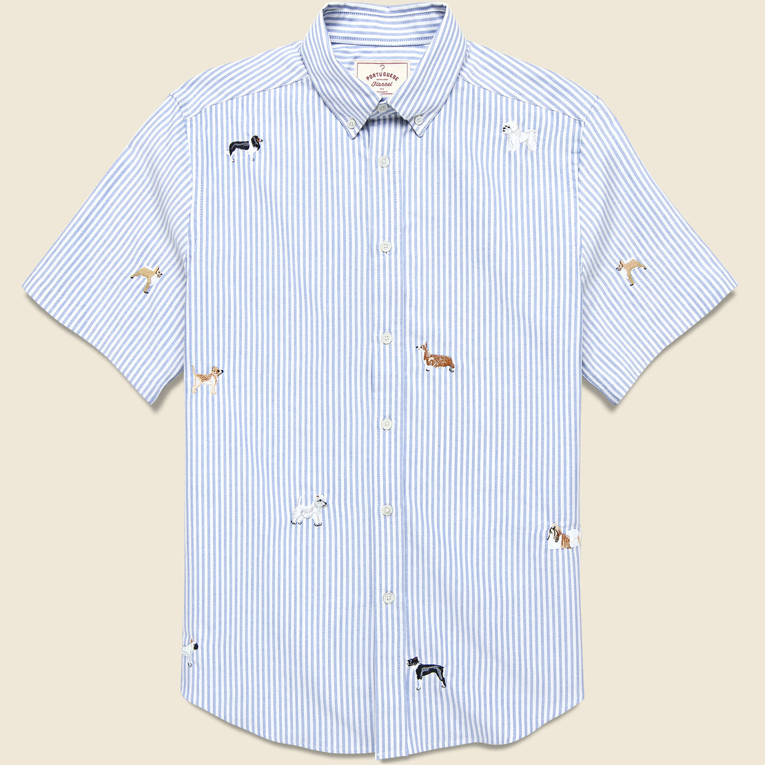 Dogs Oxford Shirt - Blue Stripe