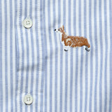 Dogs Oxford Shirt - Blue Stripe - Portuguese Flannel - STAG Provisions - Tops - S/S Woven - Other Pattern