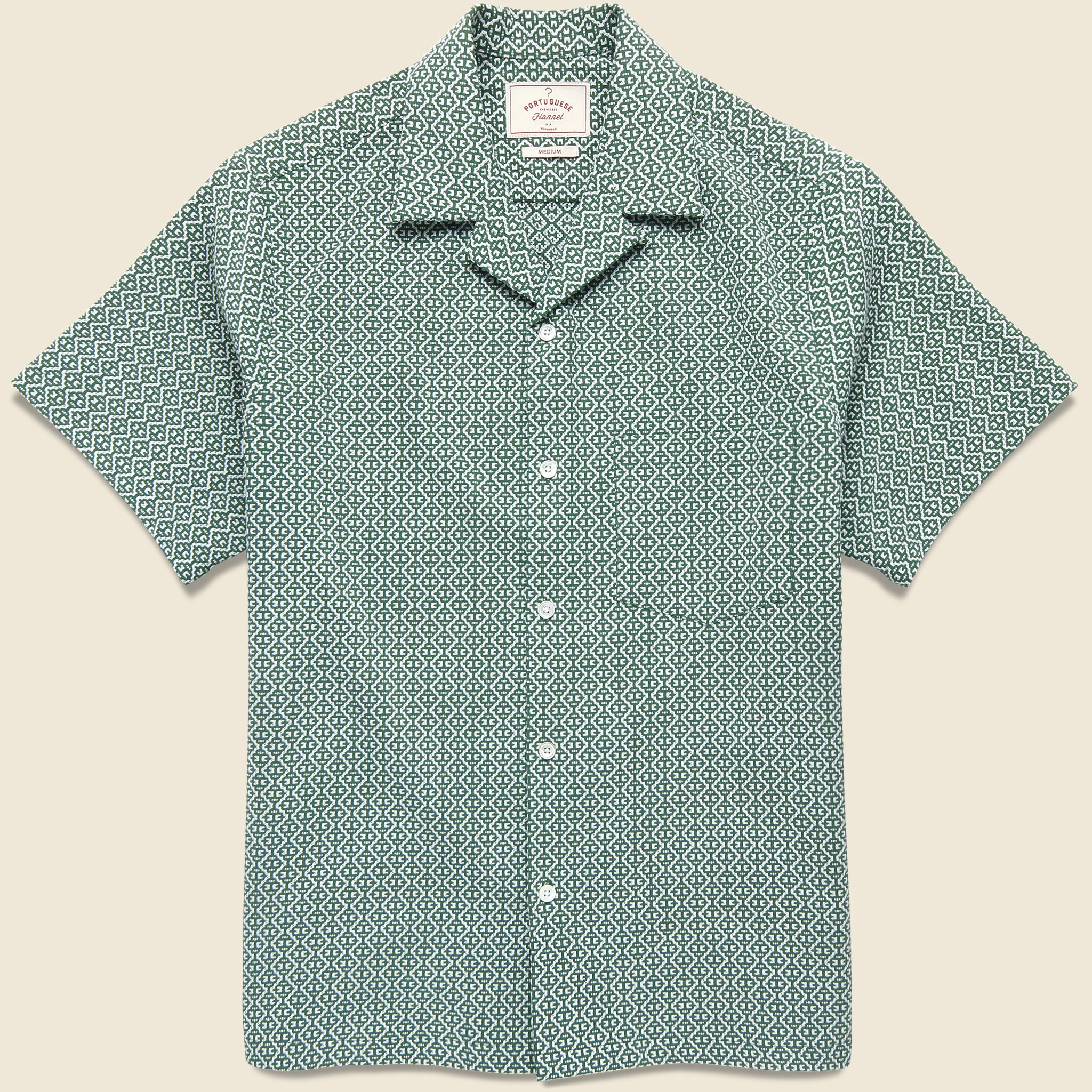 Tile Camp Shirt - Green - Portuguese Flannel - STAG Provisions - Tops - S/S Woven - Other Pattern