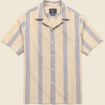 Lousada Camp Shirt - Tan - Portuguese Flannel - STAG Provisions - Tops - S/S Woven - Stripe