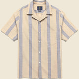 Lousada Camp Shirt - Tan - Portuguese Flannel - STAG Provisions - Tops - S/S Woven - Stripe