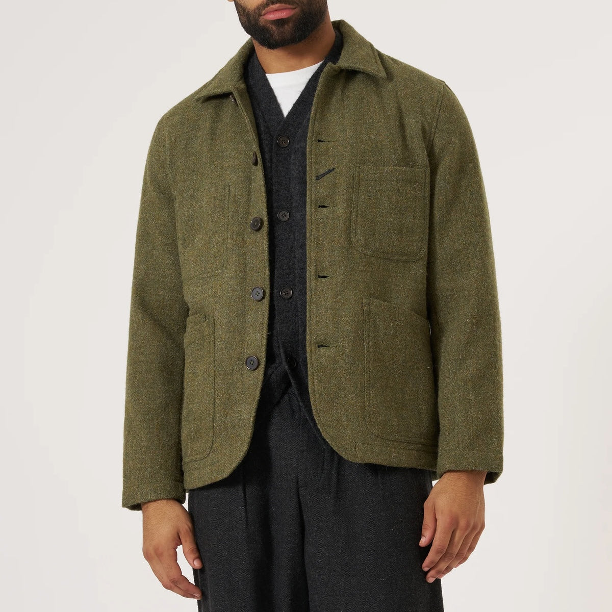 
                          Harris Tweed Bakers Chore Jacket - Green Plaid
                        