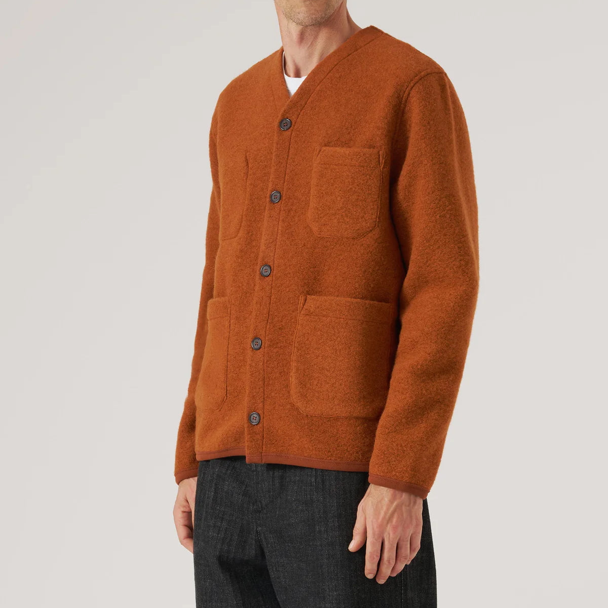 
                          Wool Fleece Cardigan - Rust
                        
