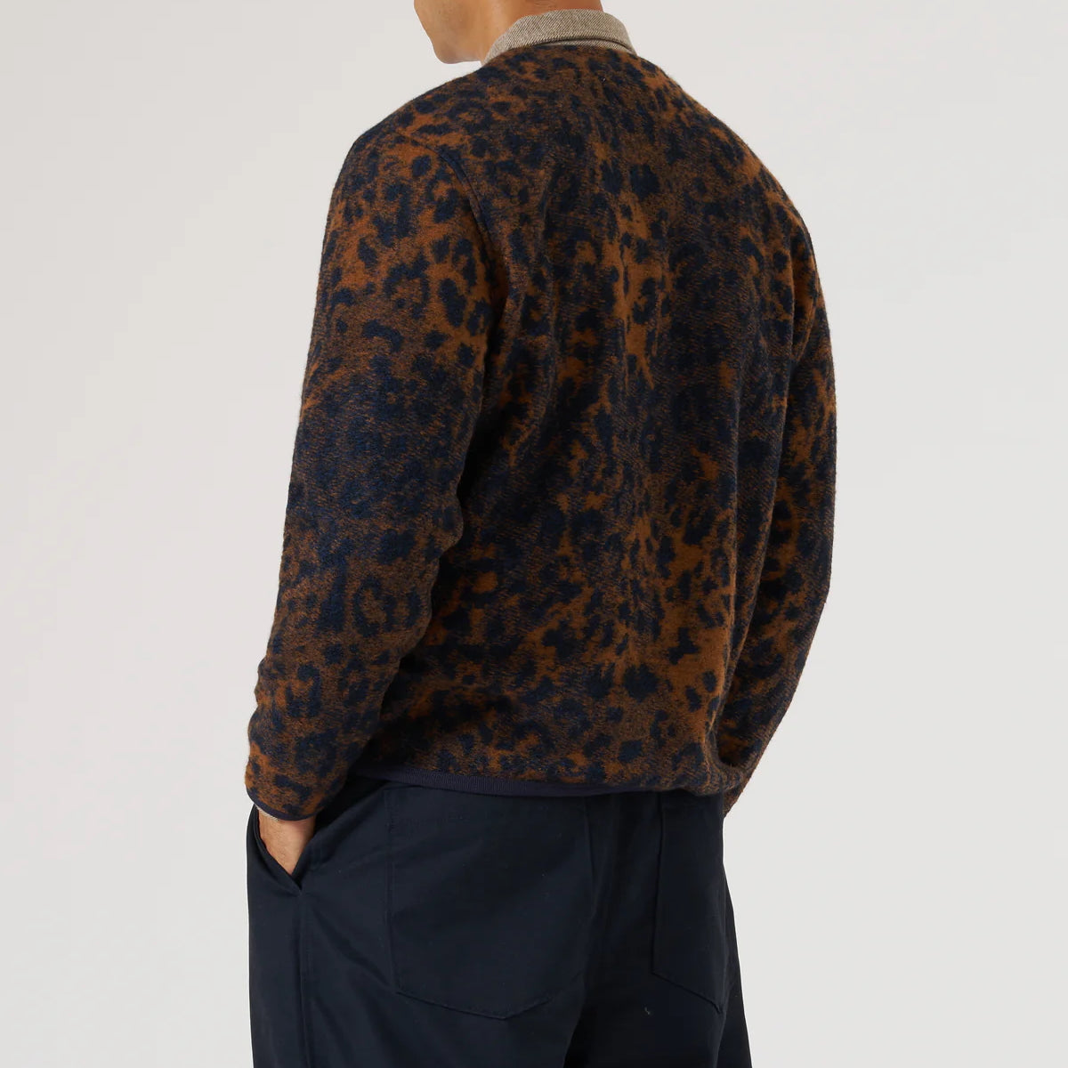 
                          Wool Fleece Cardigan - Night Leopard
                        