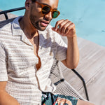 Drove Knit Camp Shirt - Ecru - Portuguese Flannel - STAG Provisions - Tops - S/S Woven - Other Pattern