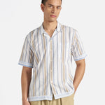 Dean Stripe Road Shirt - Blue/Sand - Universal Works - STAG Provisions - Tops - S/S Woven - Stripe