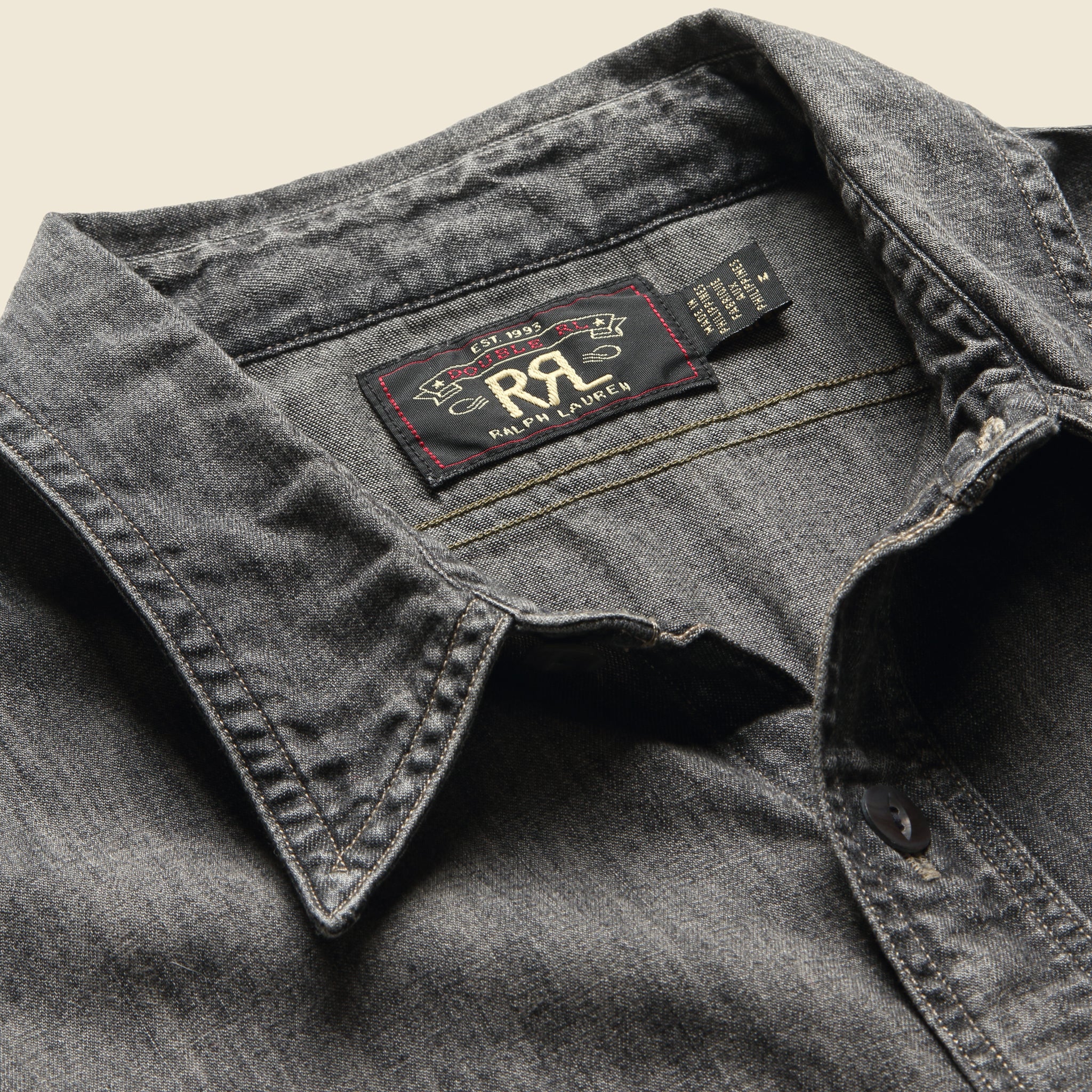 
                          Denim Workshirt - Black - RRL - STAG Provisions - Tops - L/S Woven - Solid
                        