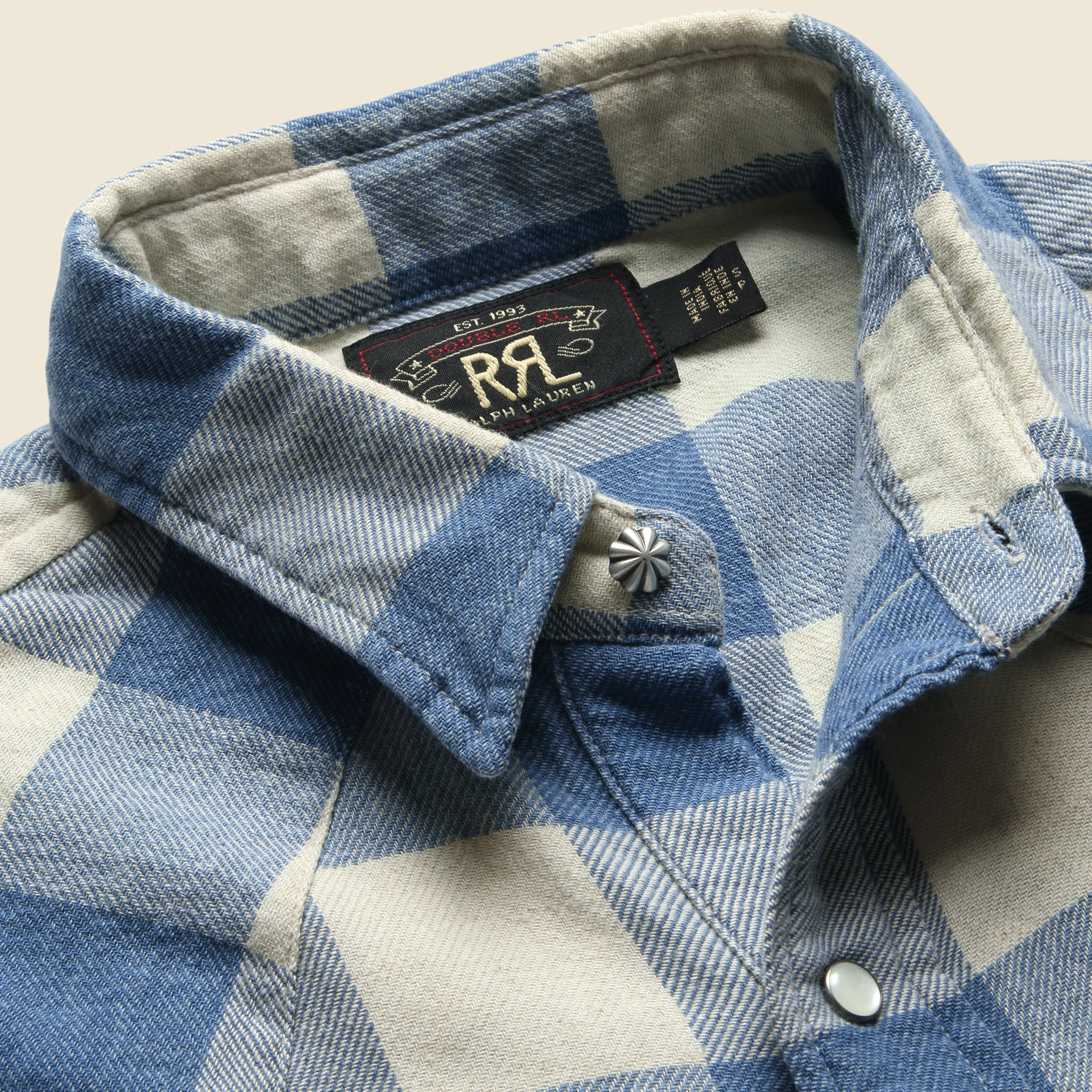 
                          Buffalo Western Shirt - Indigo/Cream - RRL - STAG Provisions - Tops - L/S Woven - Plaid
                        