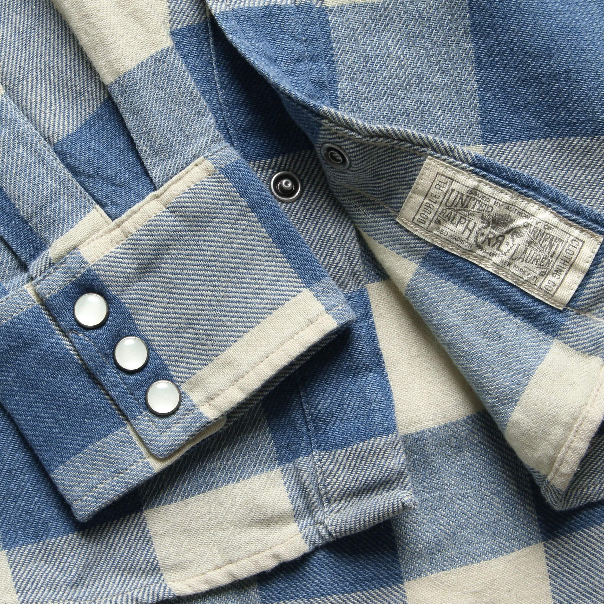 
                          Buffalo Western Shirt - Indigo/Cream - RRL - STAG Provisions - Tops - L/S Woven - Plaid
                        