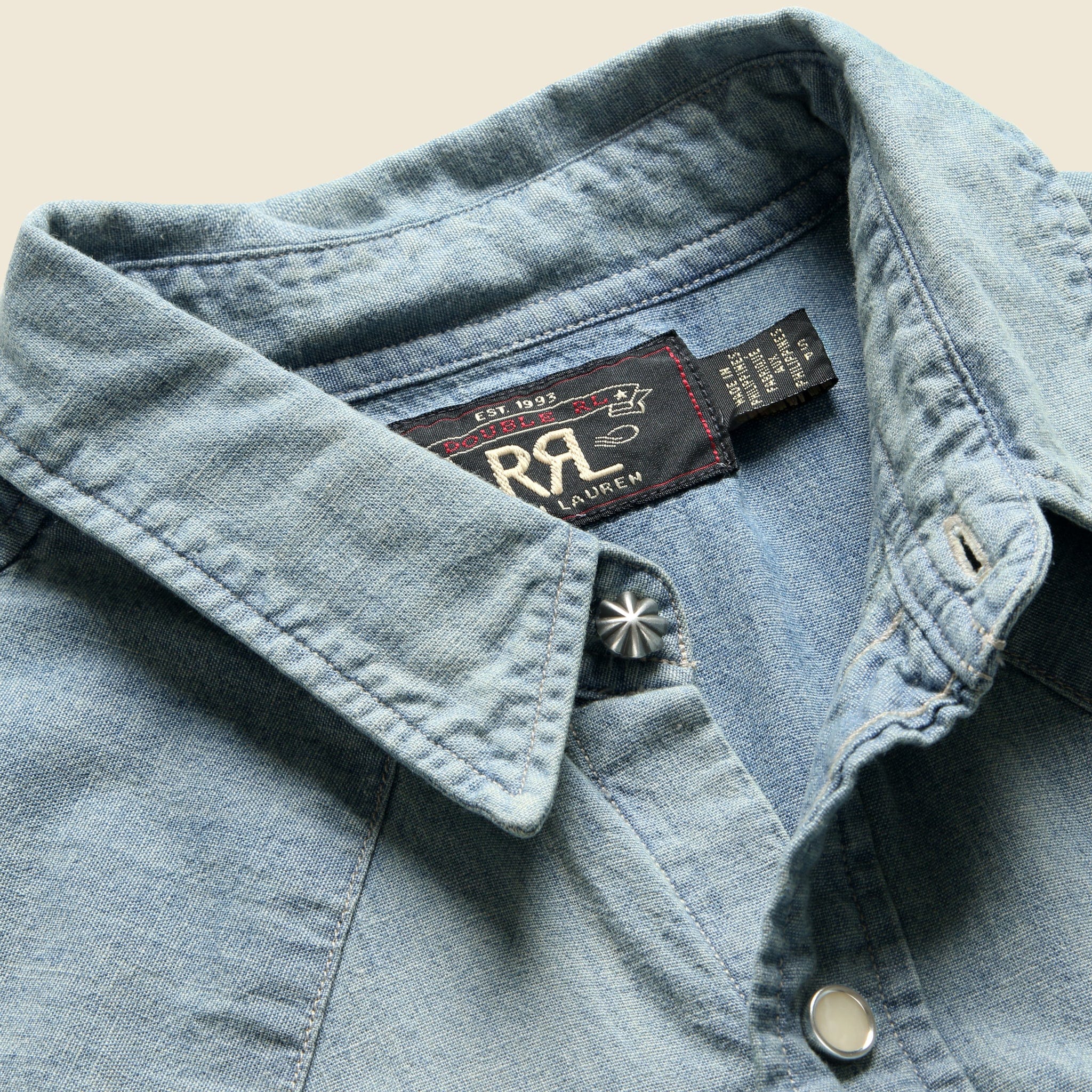 
                          Slim Chambray Western Shirt - Davey Wash - RRL - STAG Provisions - Tops - L/S Woven - Solid
                        