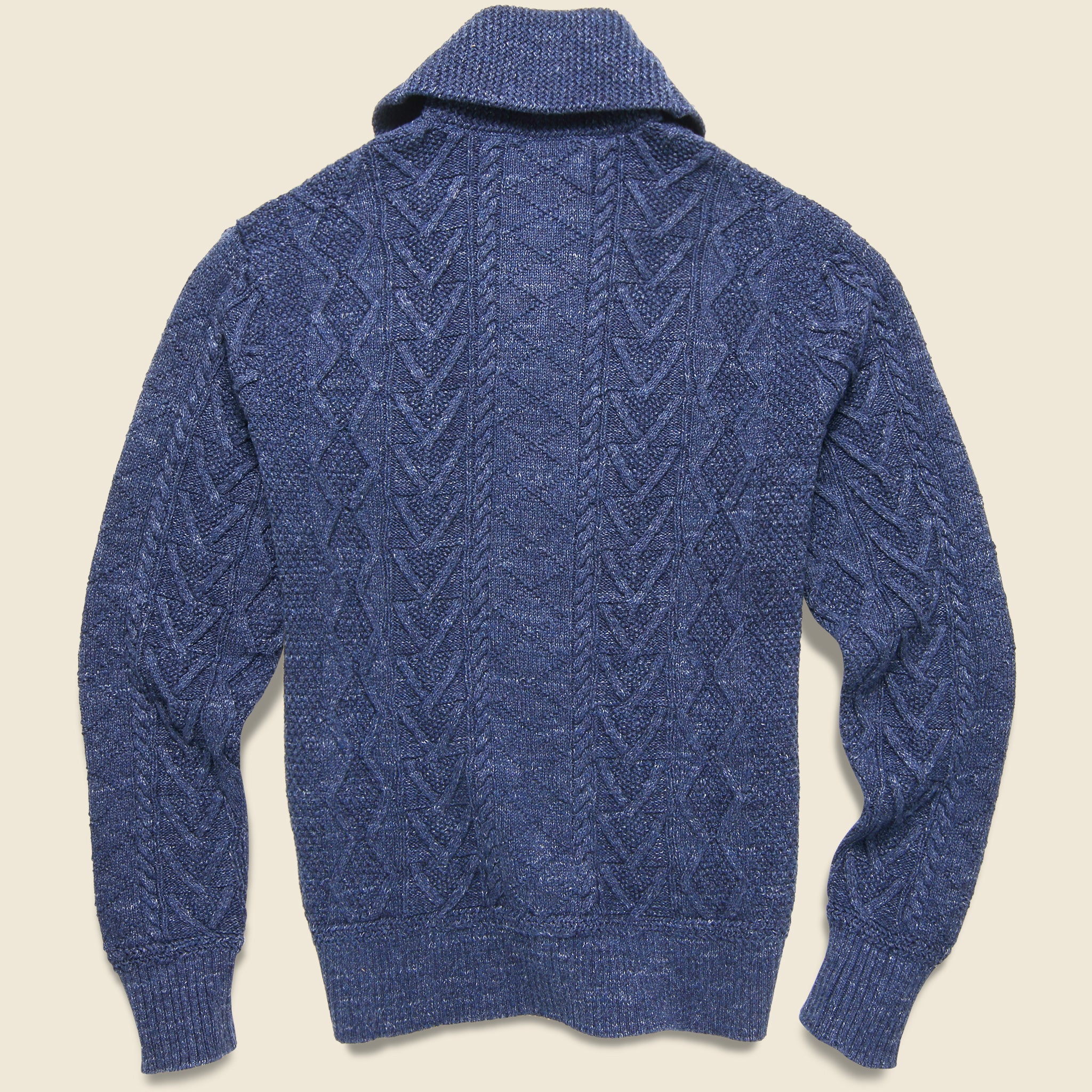 
                          Cable Knit Shawl Cardigan - Navy - RRL - STAG Provisions - Tops - Sweater
                        