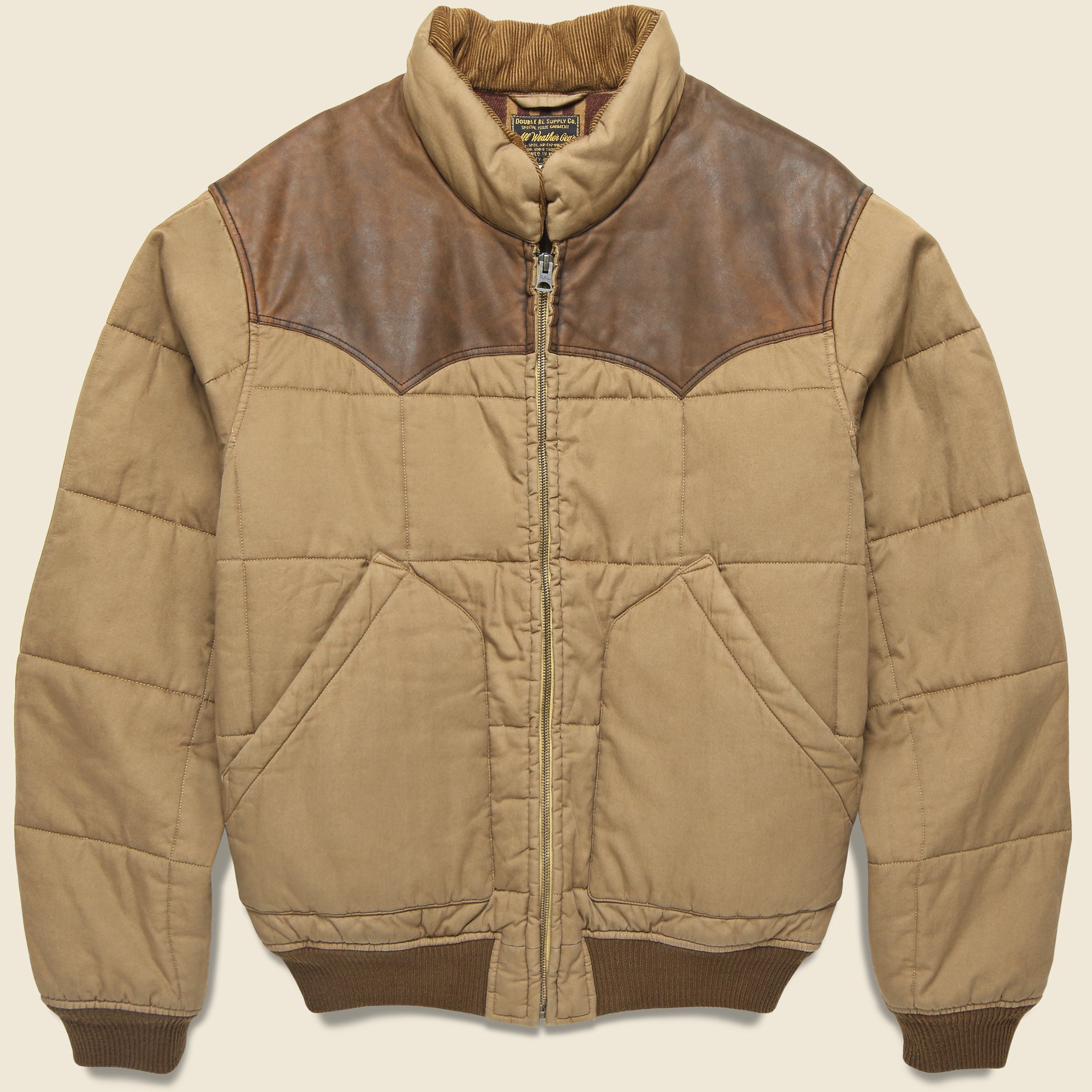 Breckenridge Quilted Oil Cloth Bomber Jacket - Tan - RRL - STAG Provisions - Outerwear - Coat / Jacket