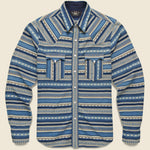 Buffalo Western Jacquard Shirt - Indigo/Cream - RRL - STAG Provisions - Tops - L/S Woven - Other Pattern