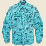 Matlock Workshirt - Faded Teal - RRL - STAG Provisions - Tops - L/S Woven - Other Pattern