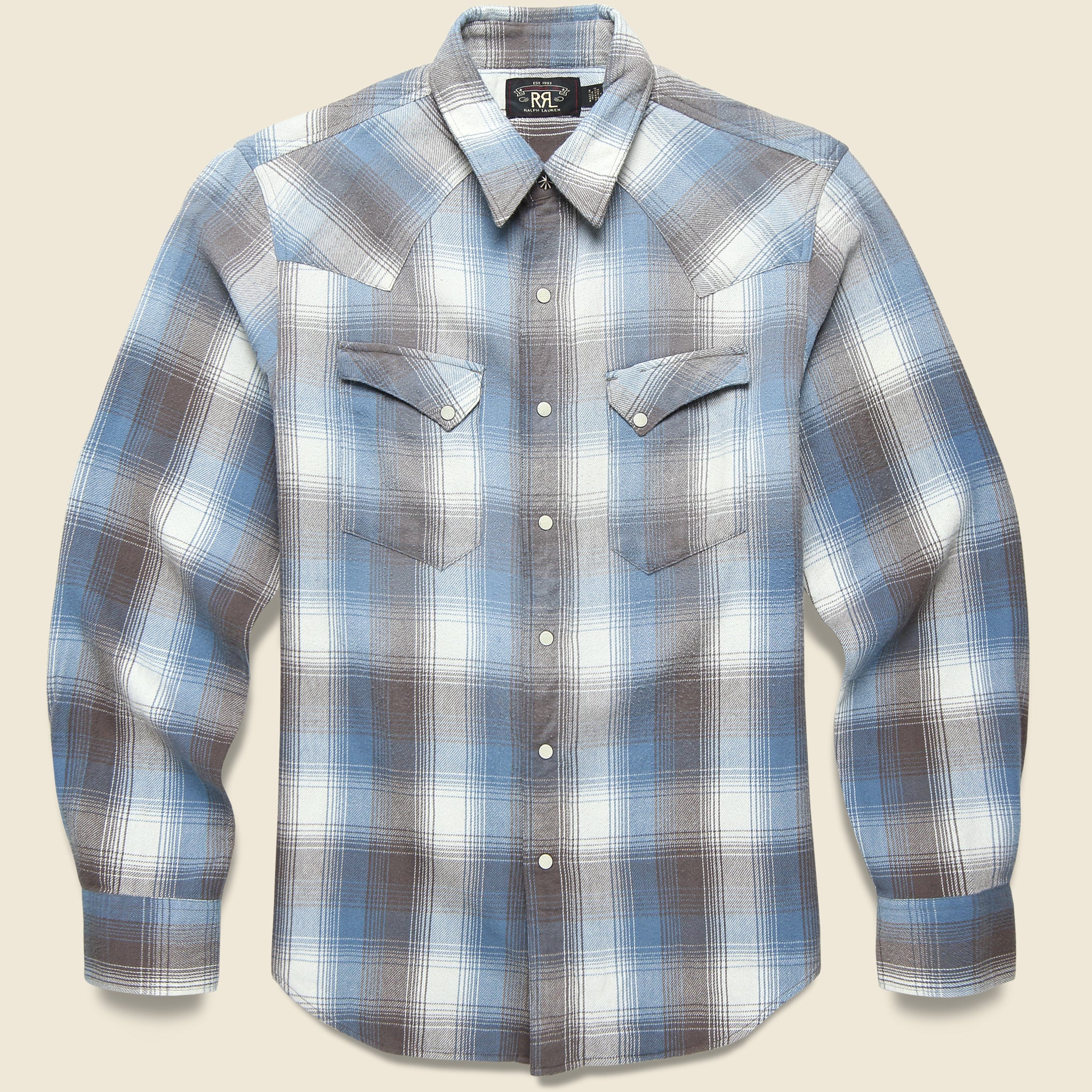 Allen Western Shirt - Blue Multi - RRL - STAG Provisions - Tops - L/S Woven - Plaid