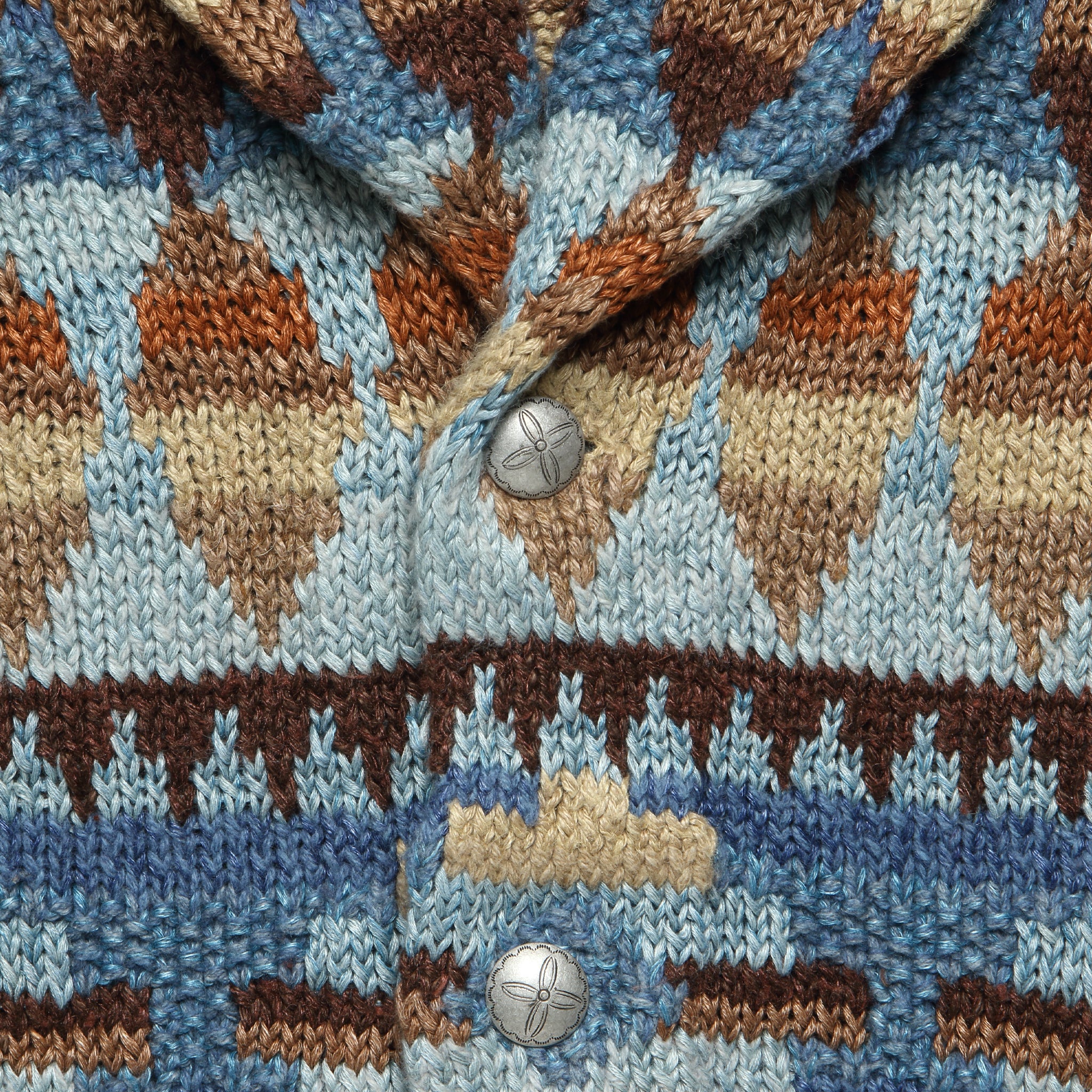 
                          Ranch Shawl Cardigan - Blue Multi - RRL - STAG Provisions - Tops - Sweater
                        