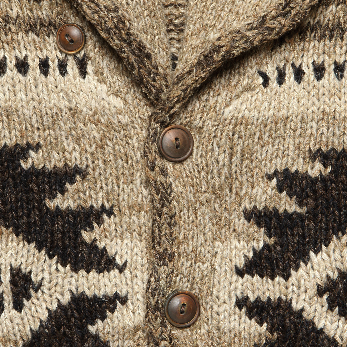 Hand-Knit Shawl Cardigan - Brown/Tan/Multi - RRL - STAG Provisions - Tops - Sweater