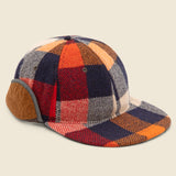 Ear Flap Wool Ball Cap - Orange Plaid - RRL - STAG Provisions - Accessories - Hats