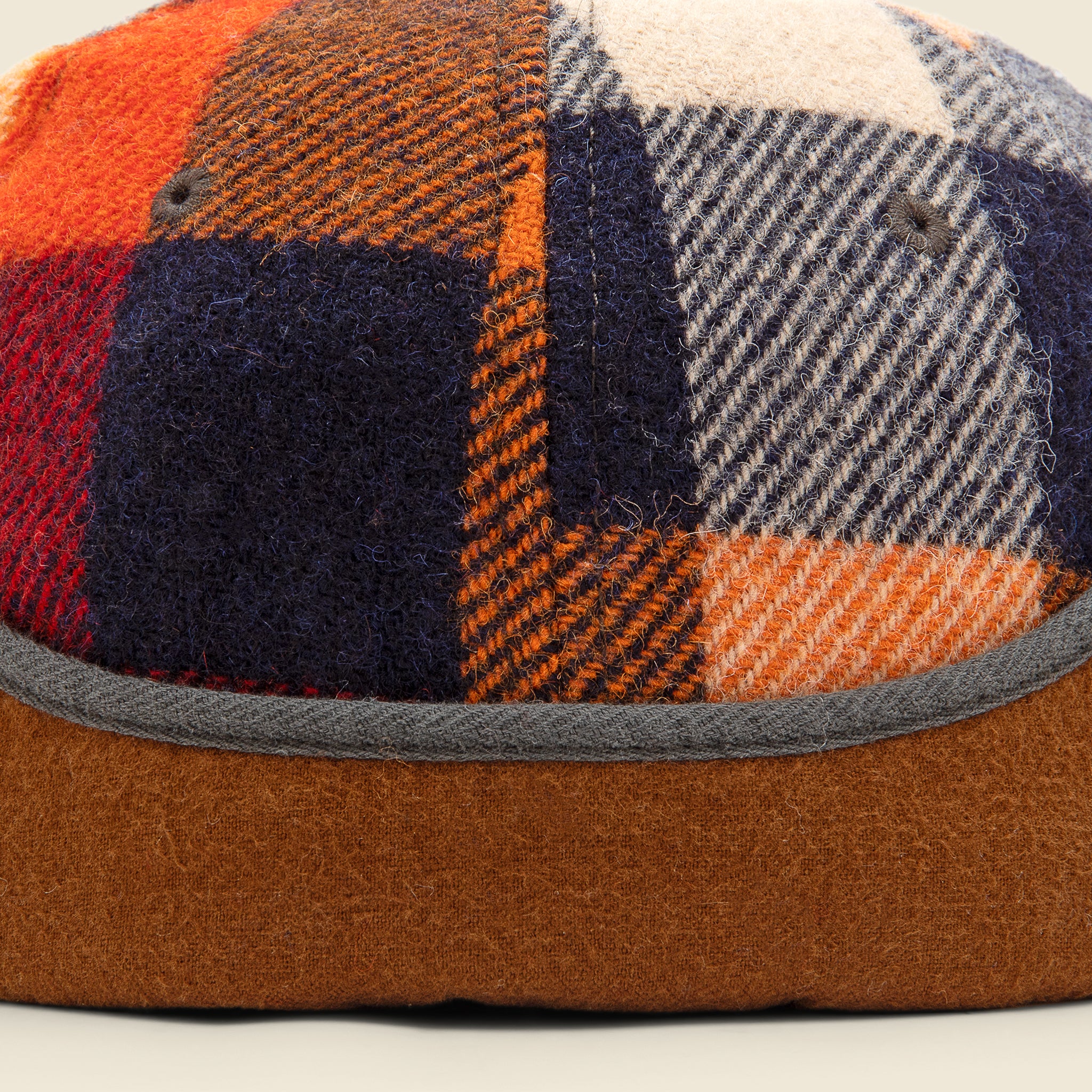 
                          Ear Flap Wool Ball Cap - Orange Plaid - RRL - STAG Provisions - Accessories - Hats
                        