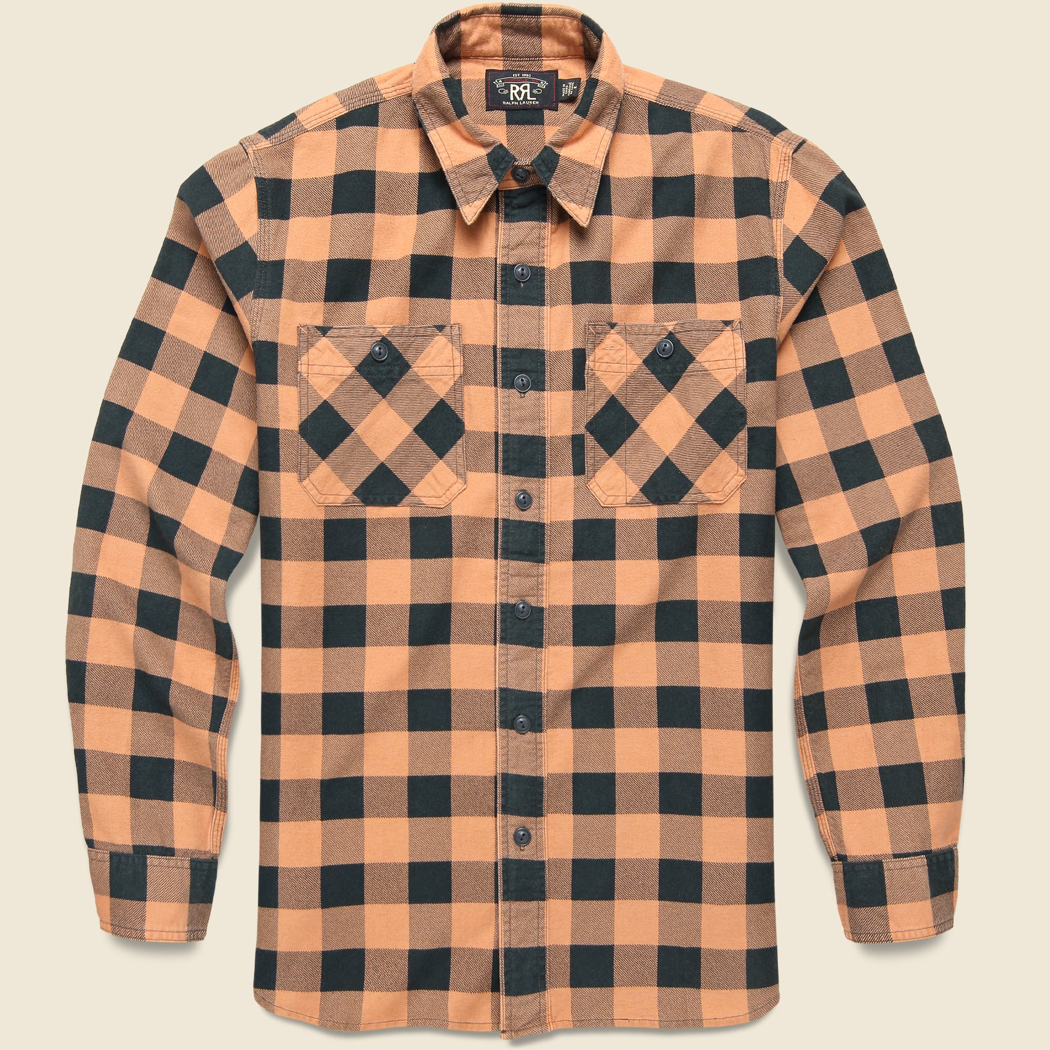 Hercules Workshirt - Coral/Black - RRL - STAG Provisions - Tops - L/S Woven - Plaid