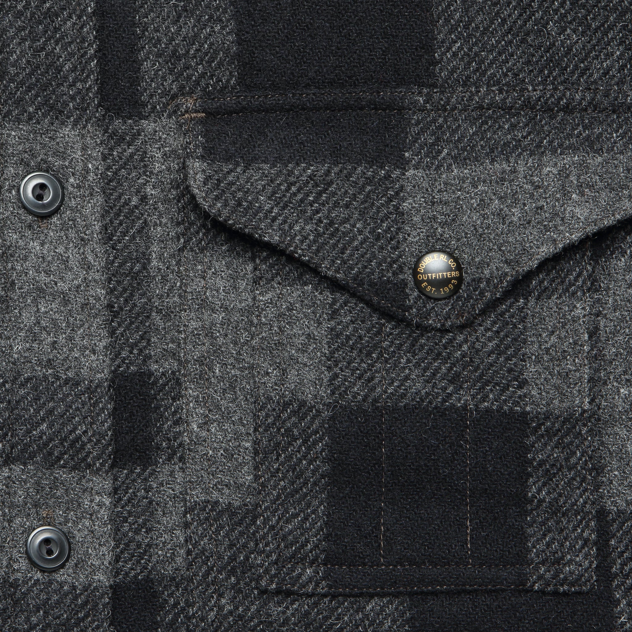 
                          Mason Overshirt - Black/Grey - RRL - STAG Provisions - Tops - L/S Woven - Plaid
                        