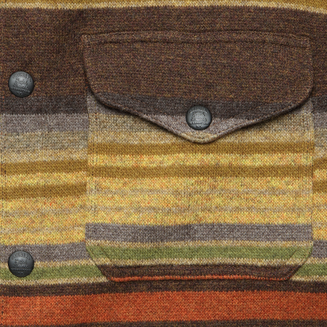 4-Pocket Jacquard Sweater Shirt - Brown Stripe Multi